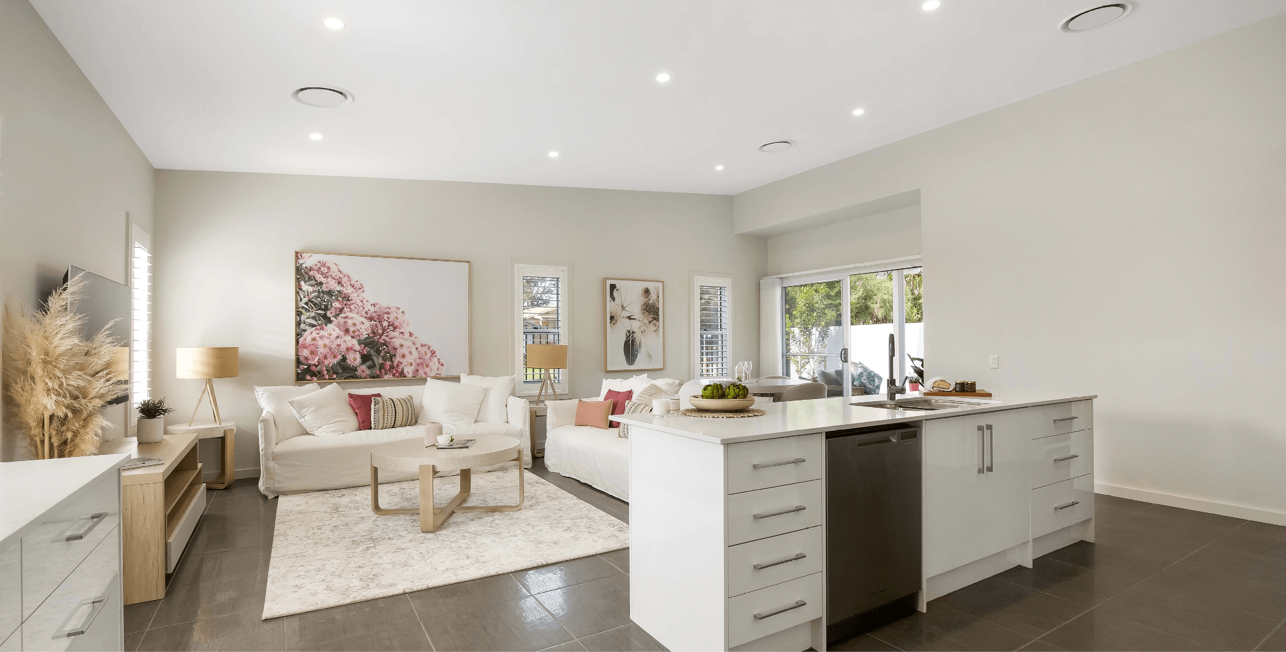 Shot of living room are in an award winning home at lake macquarie retirement village
